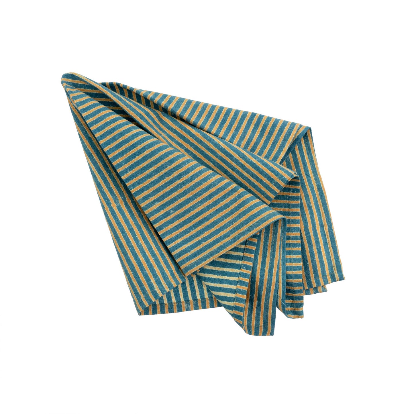 Stripe Block Print Napkin - Sky