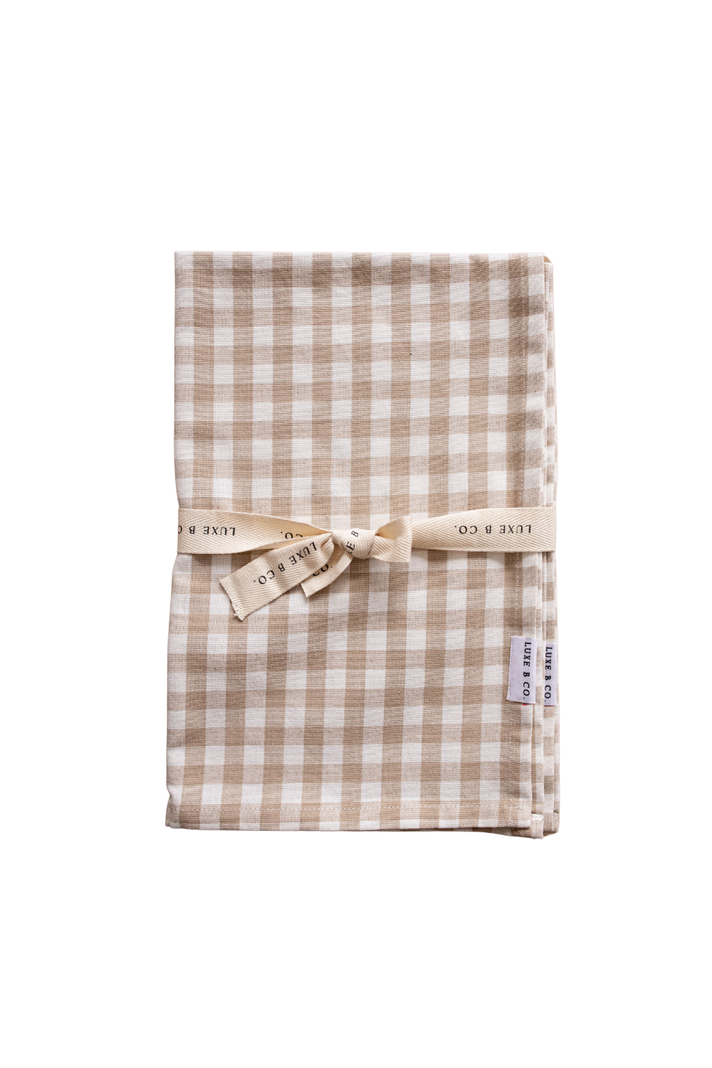 Beige Gingham Kitchen Dish Towels- Set of 2