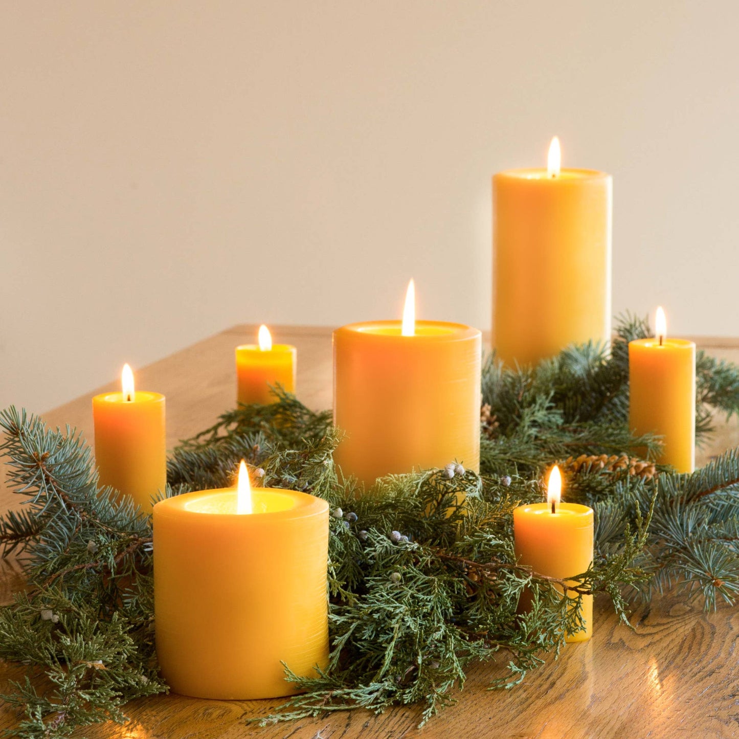Pure Beeswax Pillar Candles