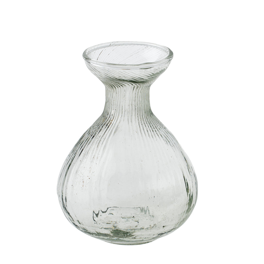 Ribbed Glass Bud Vase
