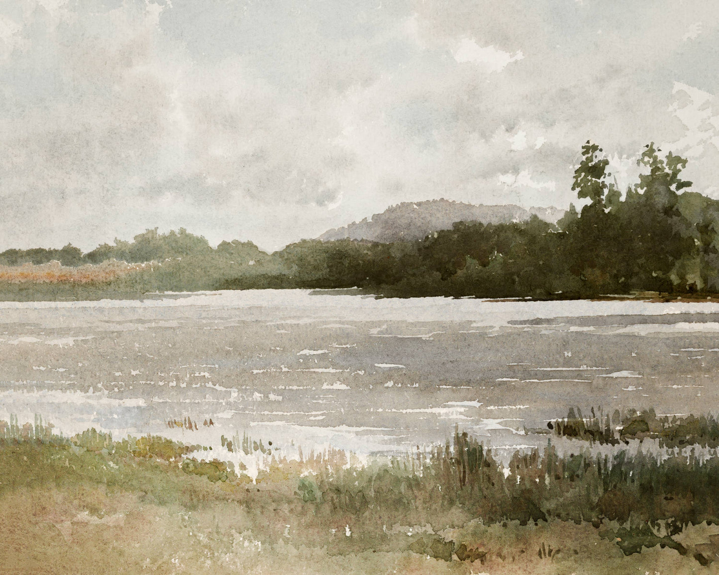 Rolling Hills Vintage Art Print w/ Matted Frame