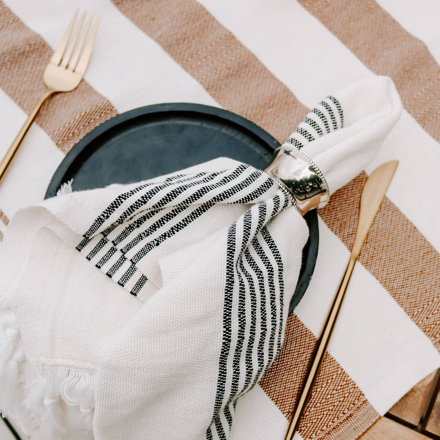 Turkish Cotton Hand Towel - Multi Stripe