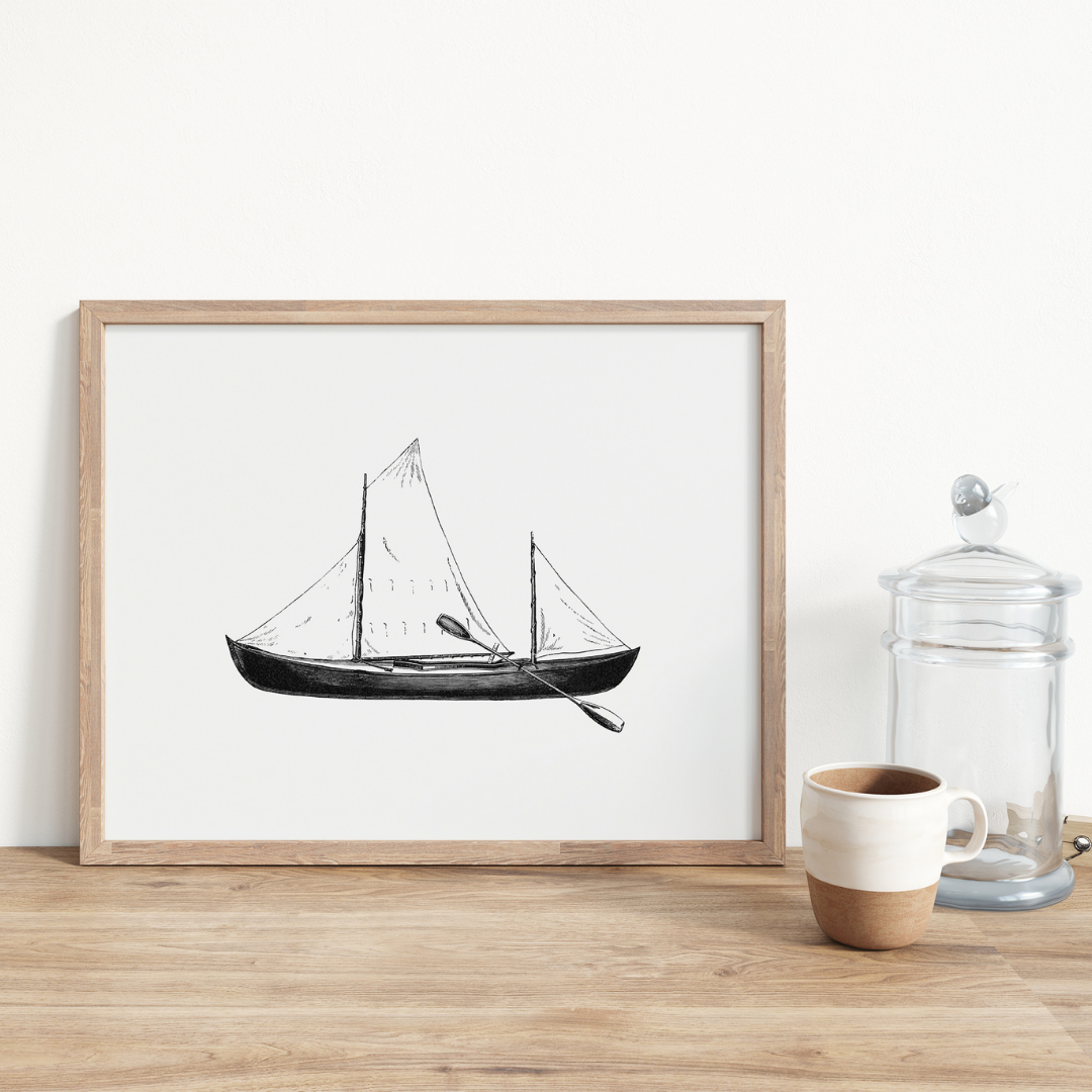Nautical Row Print Art w/ Matted Frame
