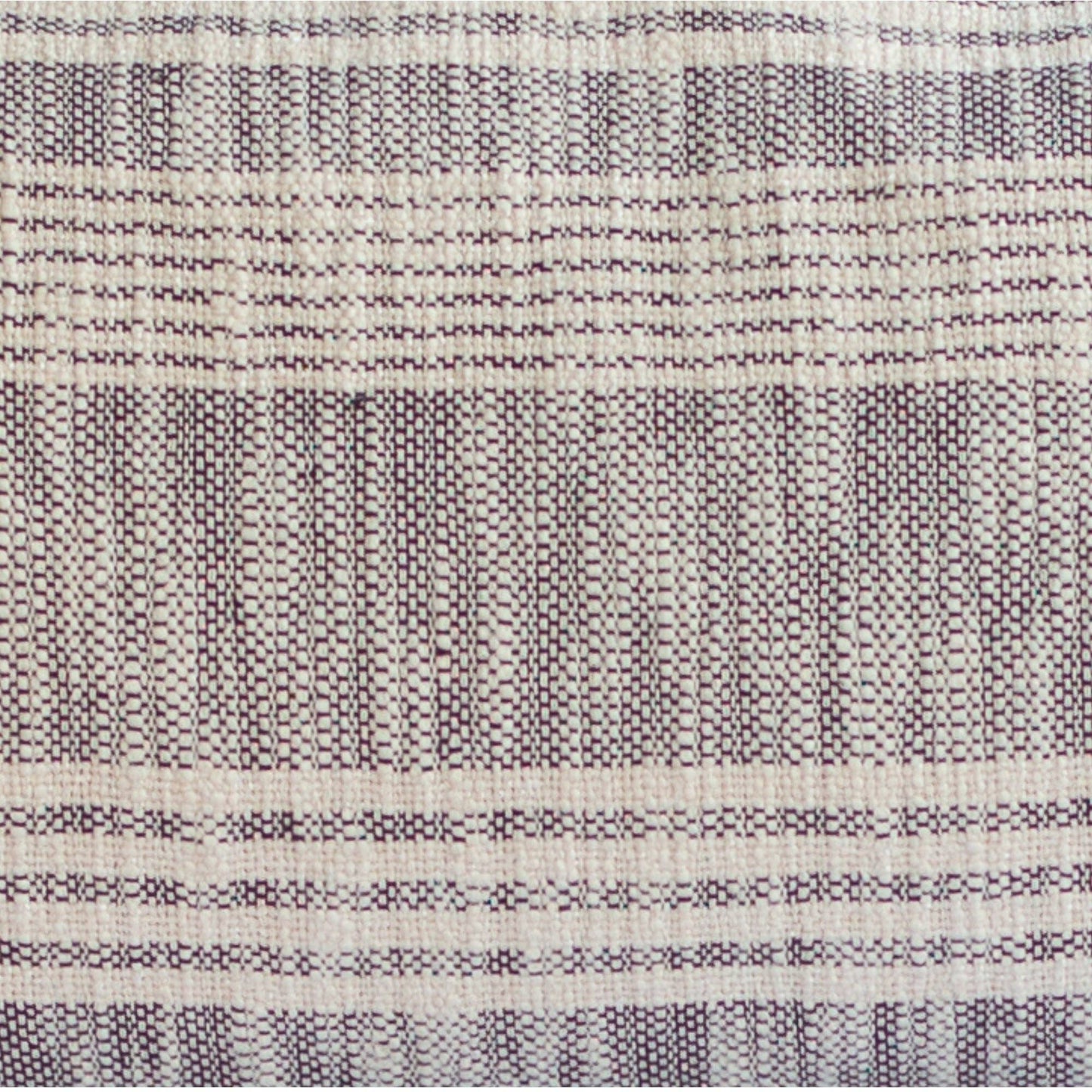Striped Charcoal and Cream Cotton Pillow with Tassels –Decor
