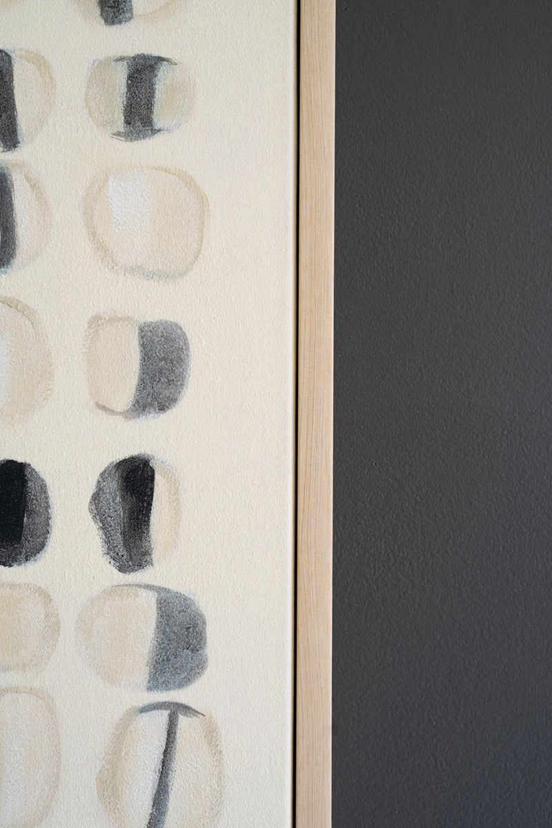 Framed Acrylic Abstract Stones Painting
