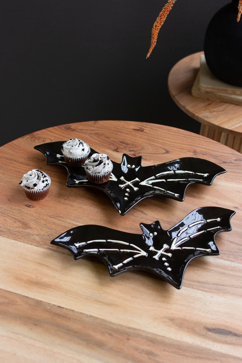 Nesting Ceramic Bat Serving Platter