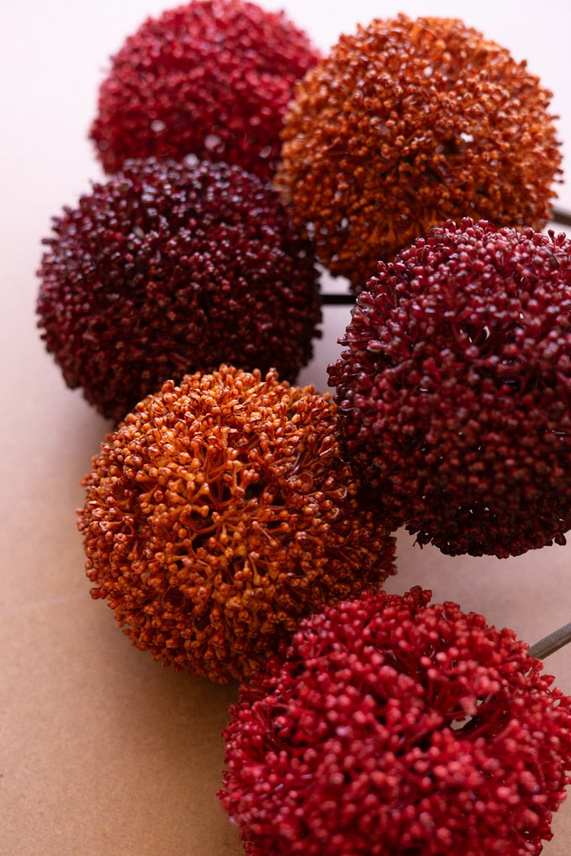 Artificial Set of 6 Allium Ball Stems