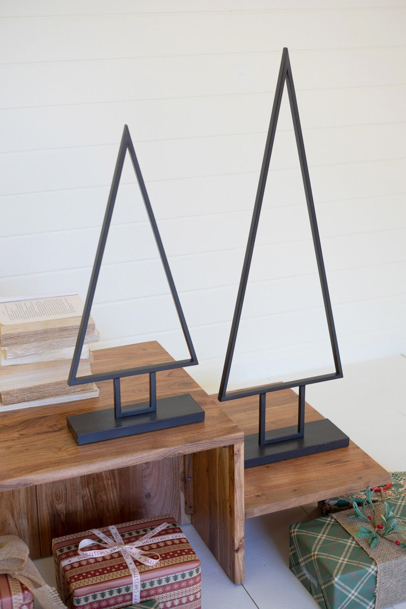 Iron Christmas Tree Topiaries- Set of 2