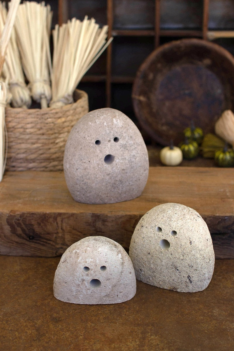 Tabletop River Rock Ghosts - 3 Sizes