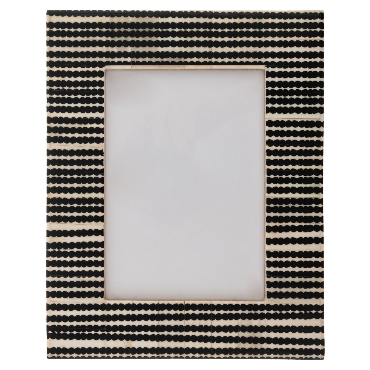 Natural Bone Picture Frame B&W Organic Striped Rec
