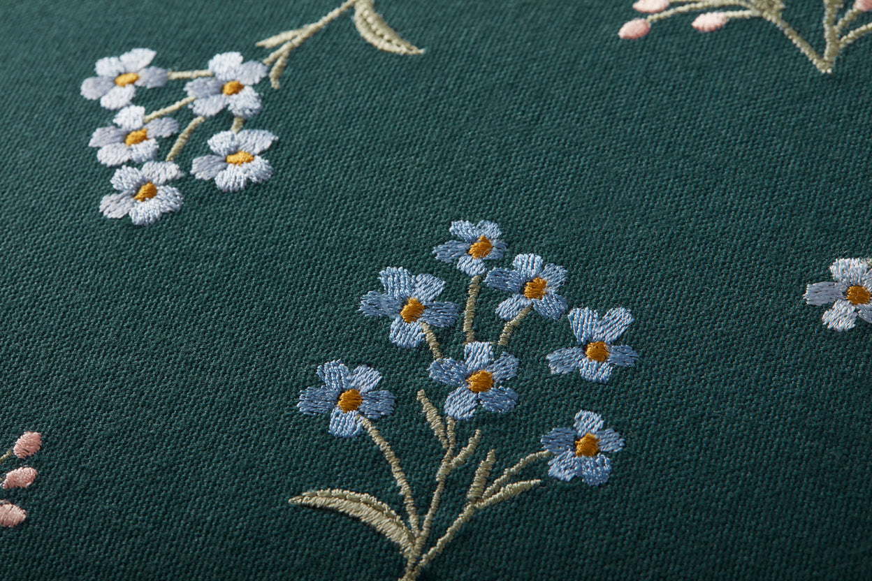 Floral Threads Pillow - Teal