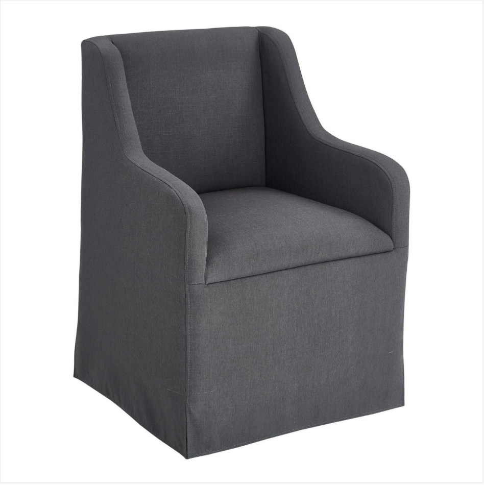 Barber Dining Chair on Casters (Charcoal)- Set of 4