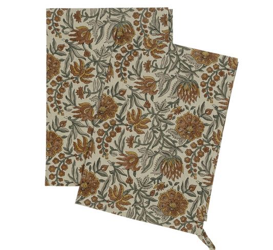Rosalind Block Print Tea Towels - Set of 2