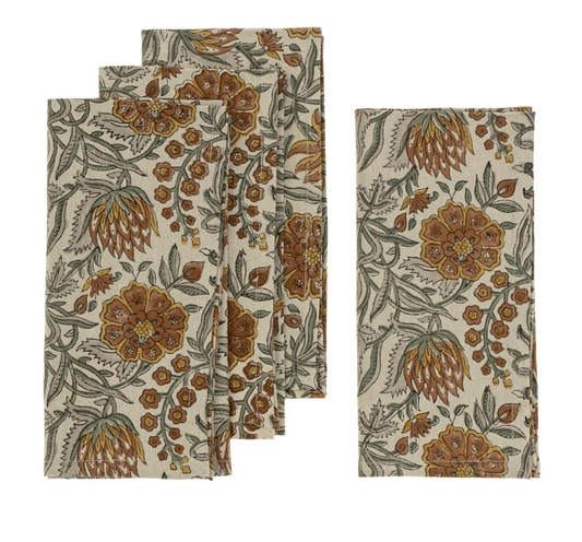 Rosalind Block Print Napkins - Set of 4