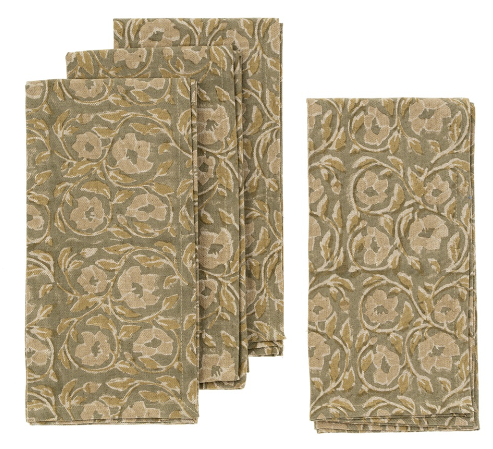 Lata Block Print Napkins - Set of 4