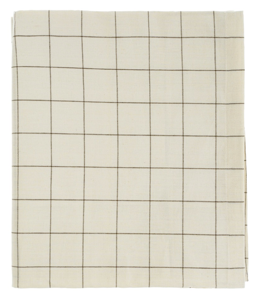 Check Tablecloth, Taupe