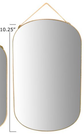 Velvet Edged Wall Mirrors with Hangers