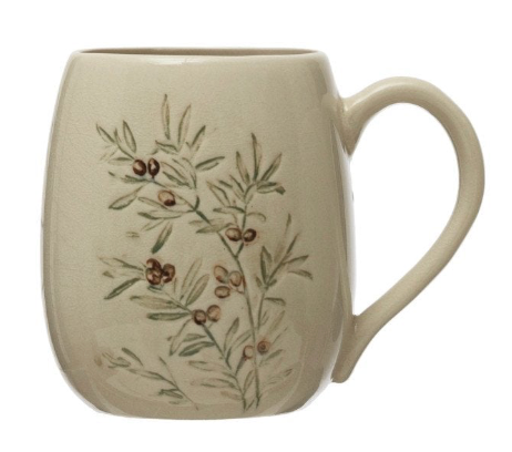 16 oz. Debossed Stoneware Mug - 4 Styles