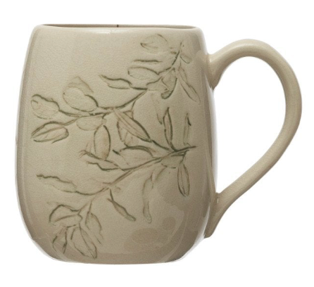 16 oz. Debossed Stoneware Mug - 4 Styles