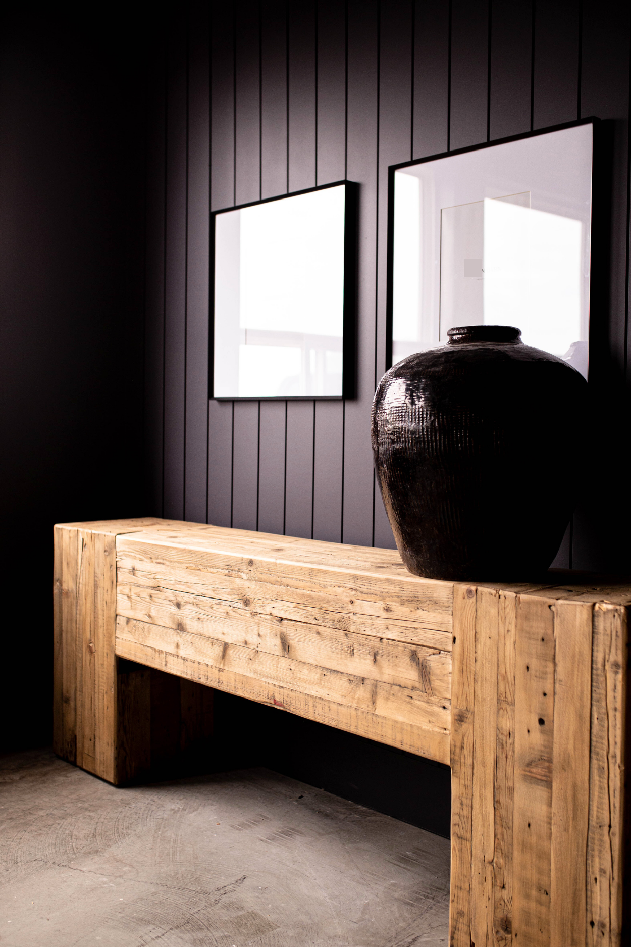 English Beam Reclaimed Elm Wood Console Table