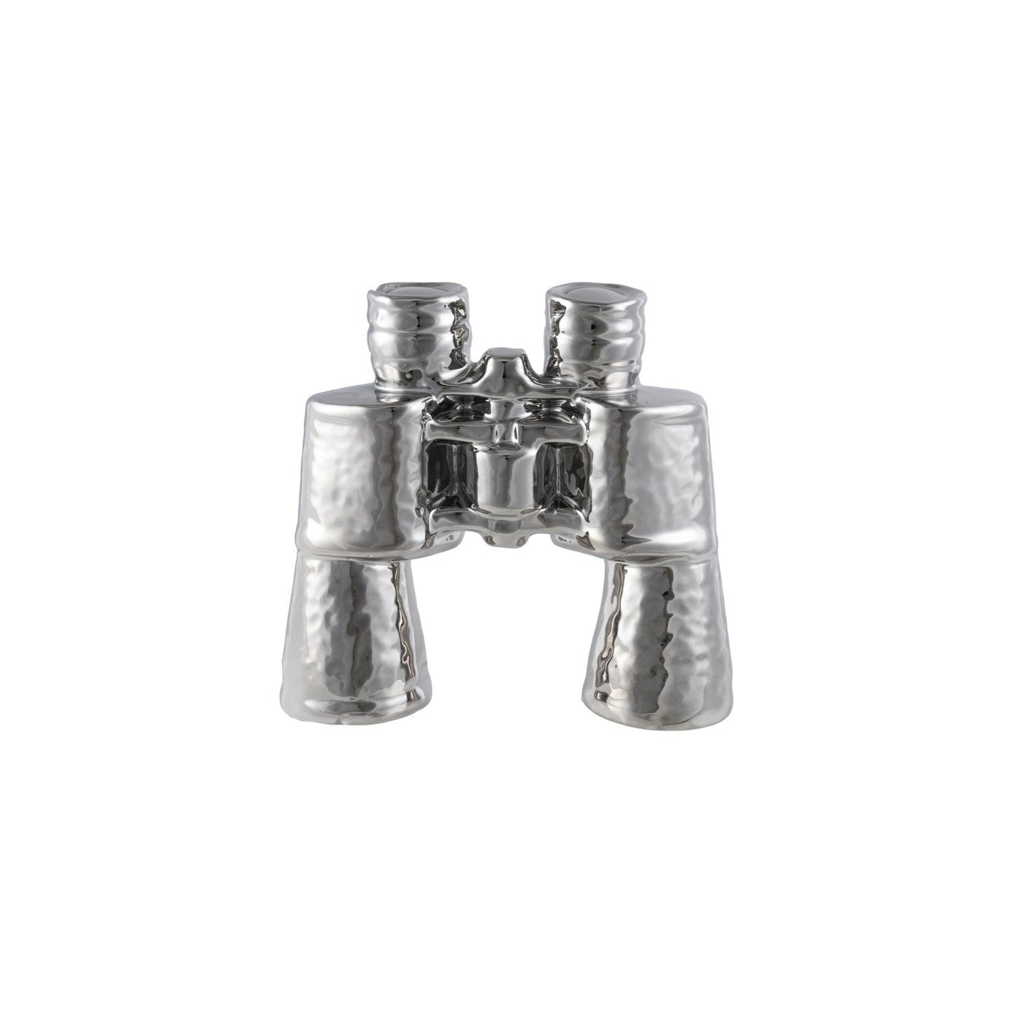 Stoneware Binoculars Décor, Chrome Finish