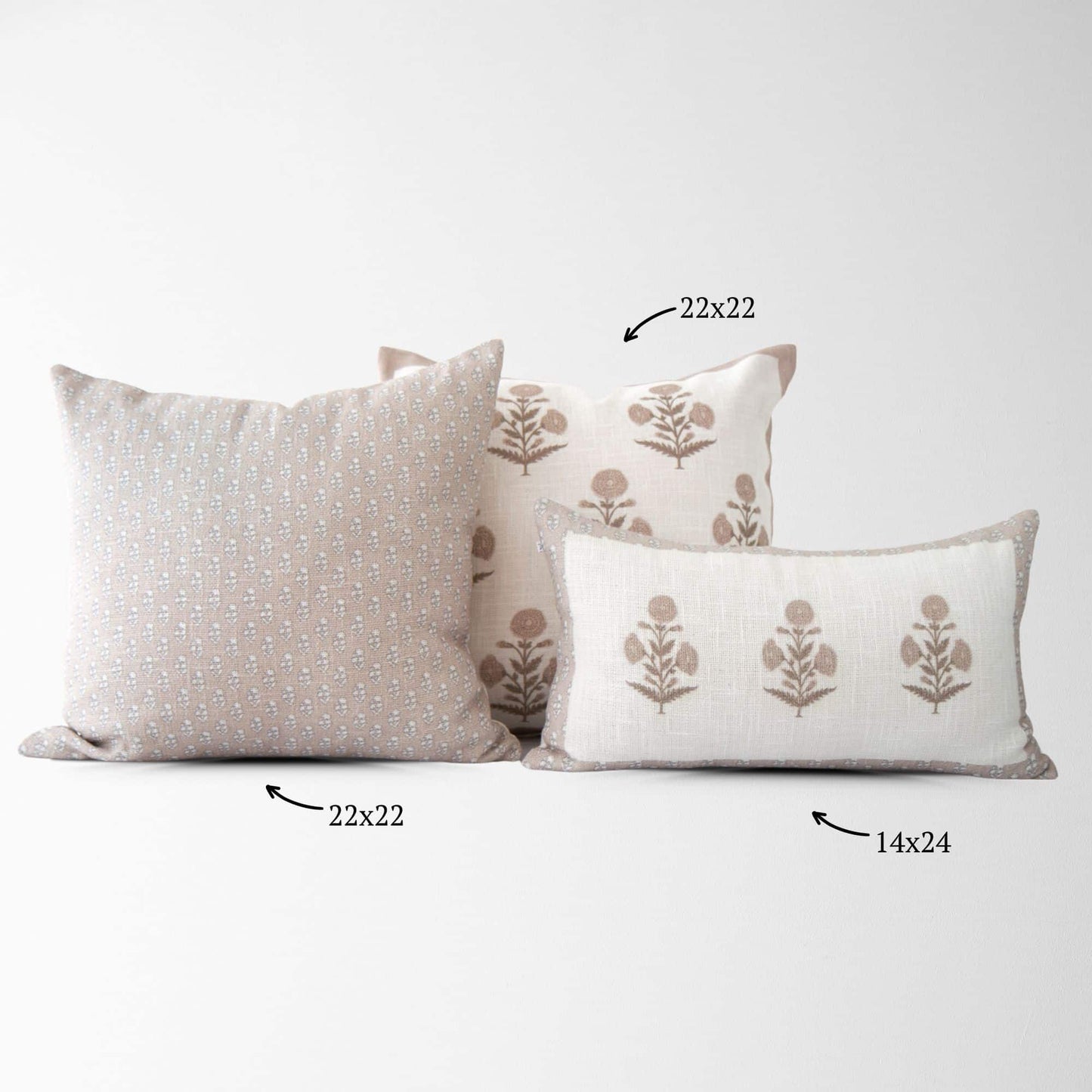 Seraphina Mughal Flower Pillow Cover w/ Down Alterantive Insert