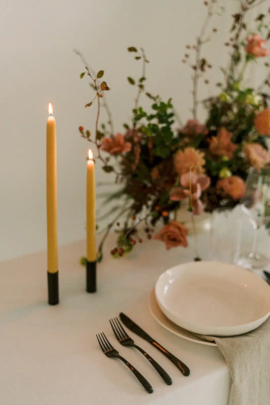 100% Beeswax Dipped Taper Candles | All Natural, Handmade