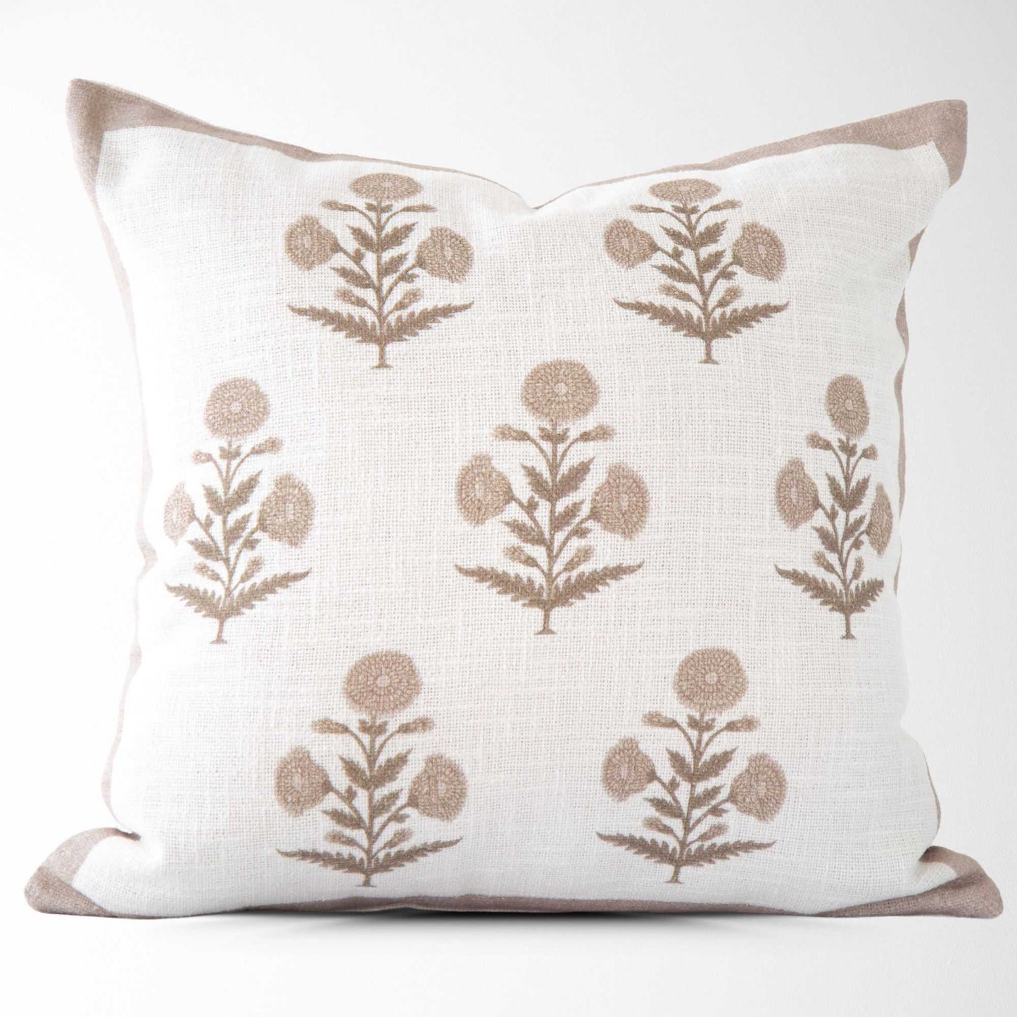 Seraphina Mughal Flower Pillow Cover w/ Down Alterantive Insert