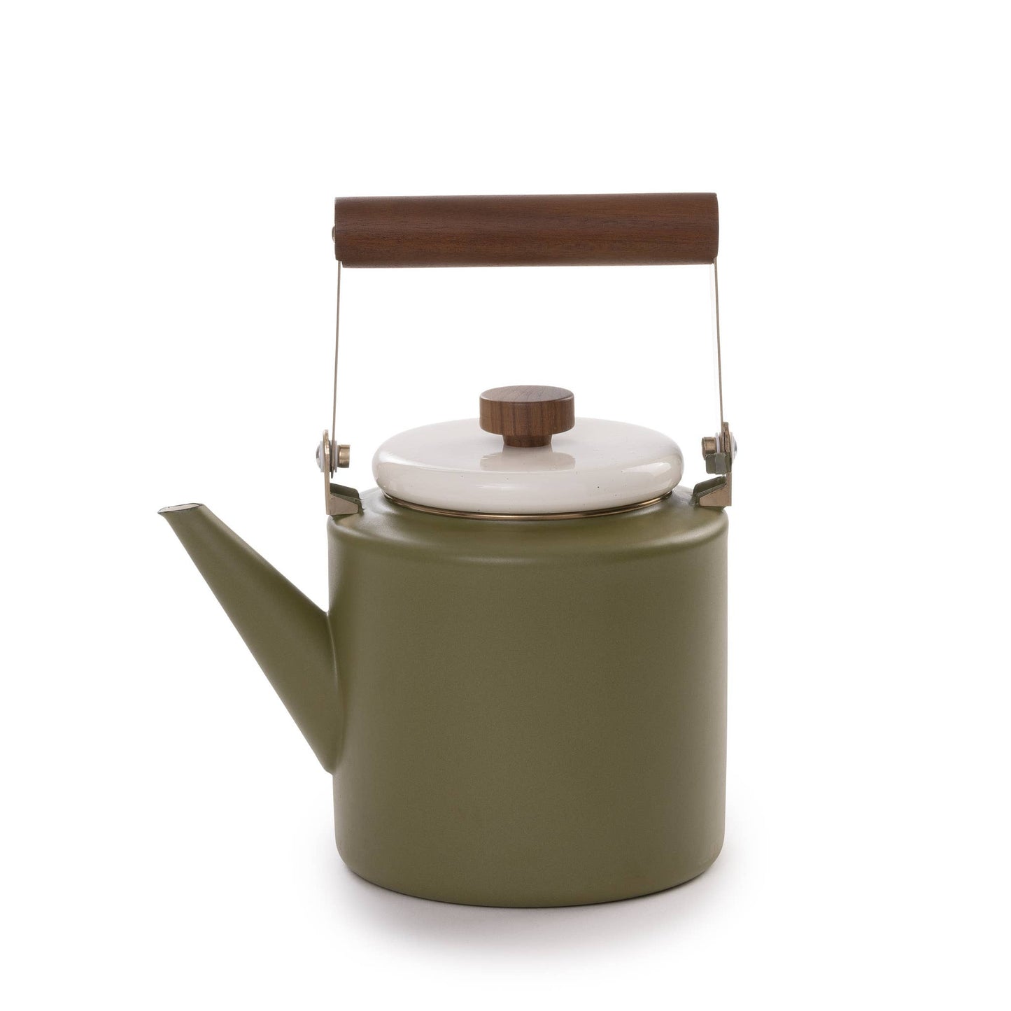 Enamel 2-Tone Kettle - Olive