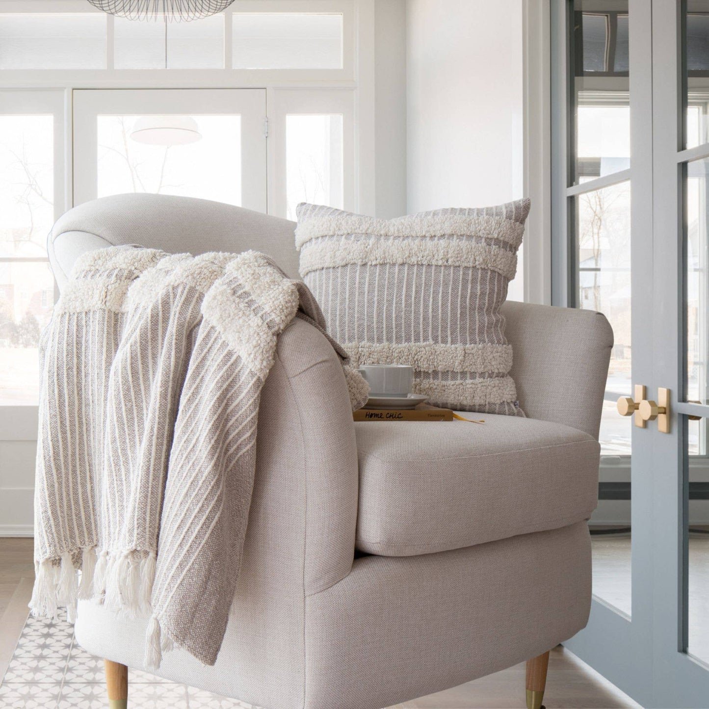 Blake Cotton Striped Throw Blanket