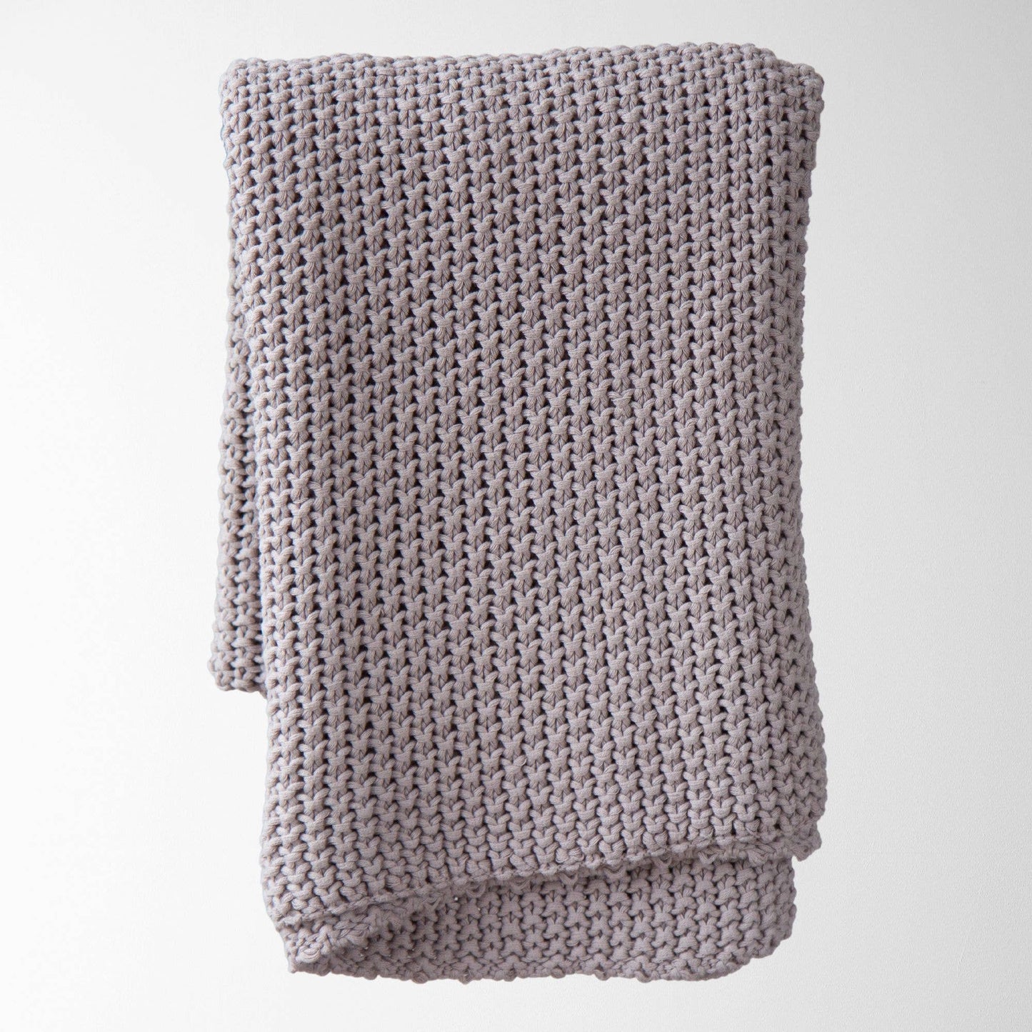 Chloe Cotton Chunky Knit Throw in Pewter