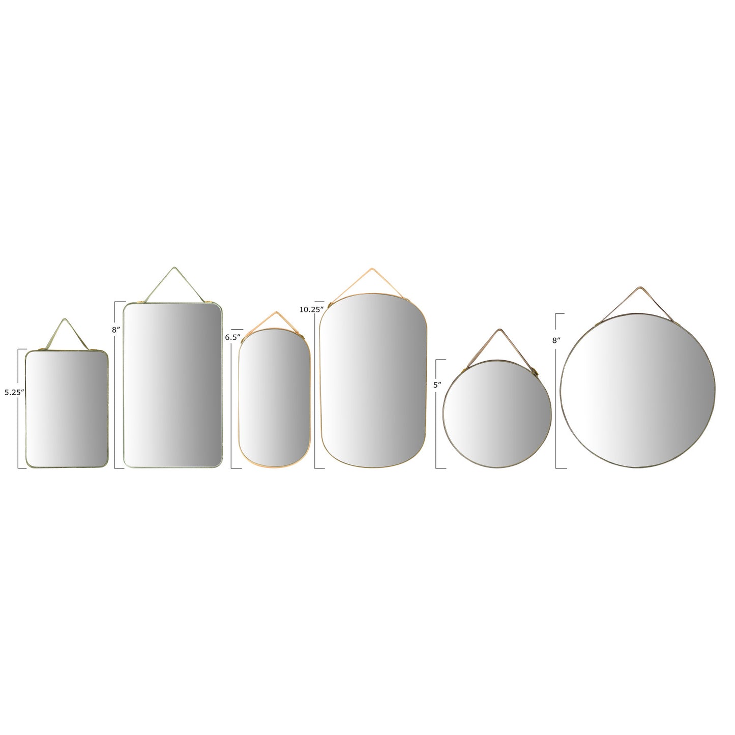 Velvet Edged Wall Mirrors with Hangers