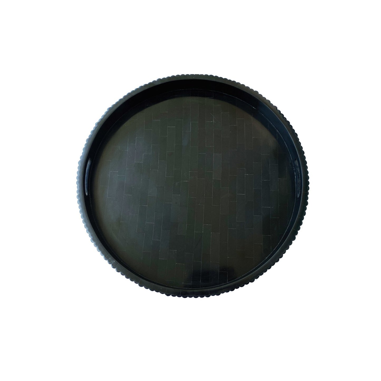 Resin Ribbed Tray w/ Handles
