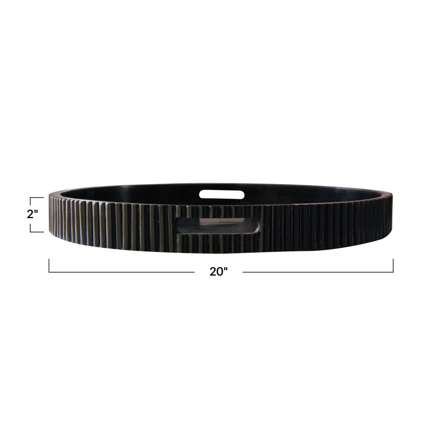 Resin Ribbed Tray w/ Handles