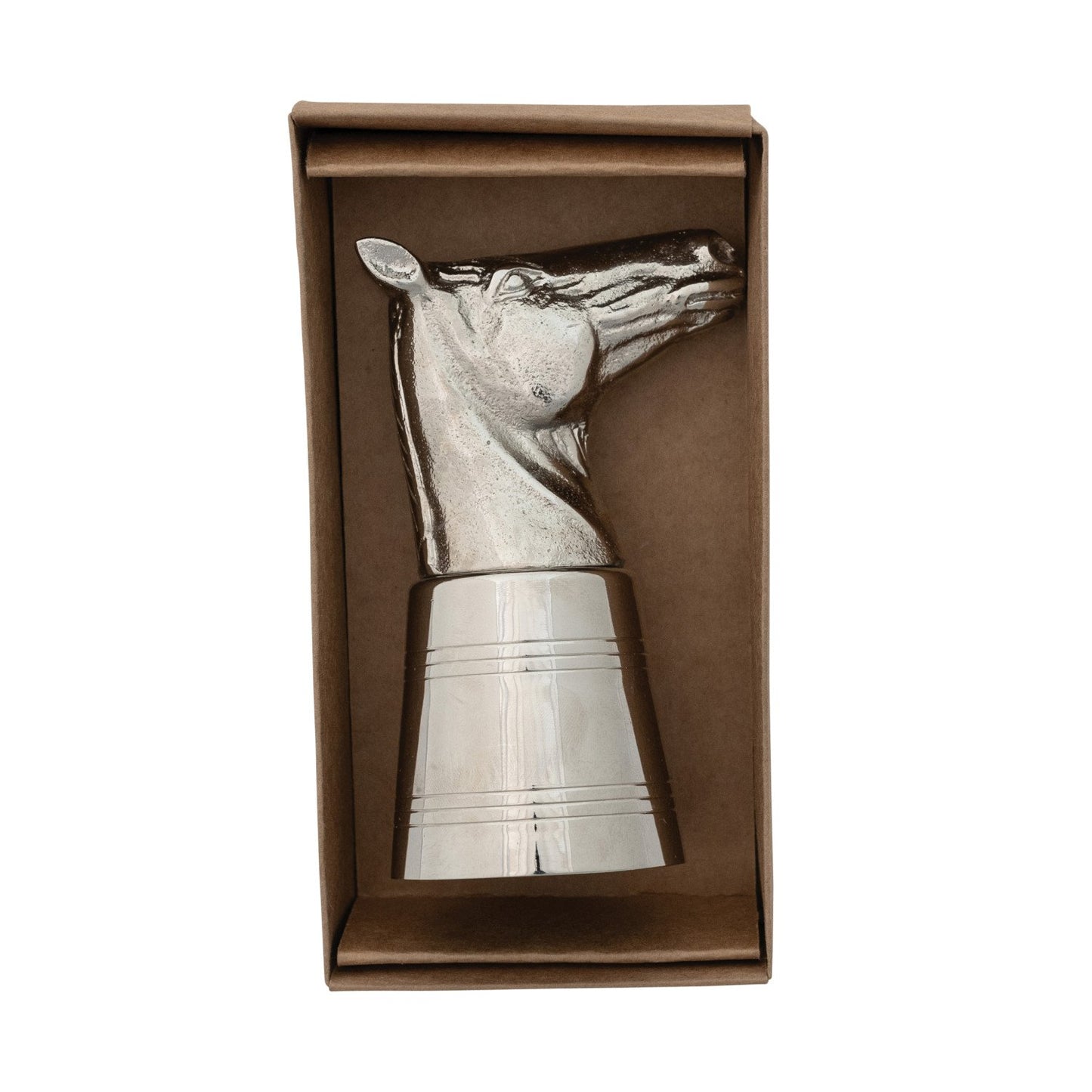 2 oz. Cast Aluminum & Stainless Steel Horse Head Jigger