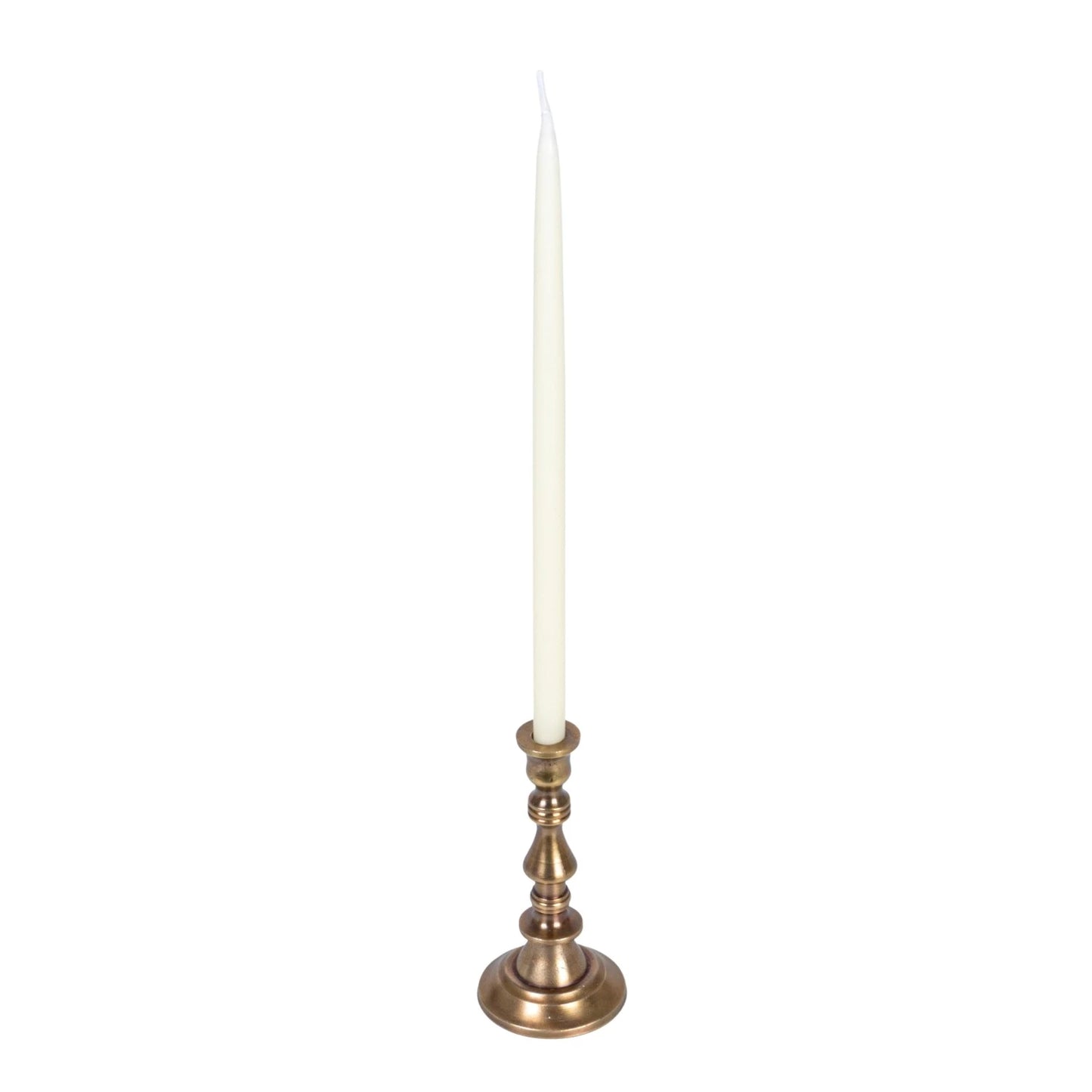 Antique Brass Finish Taper Candle Holder - 3 Sizes