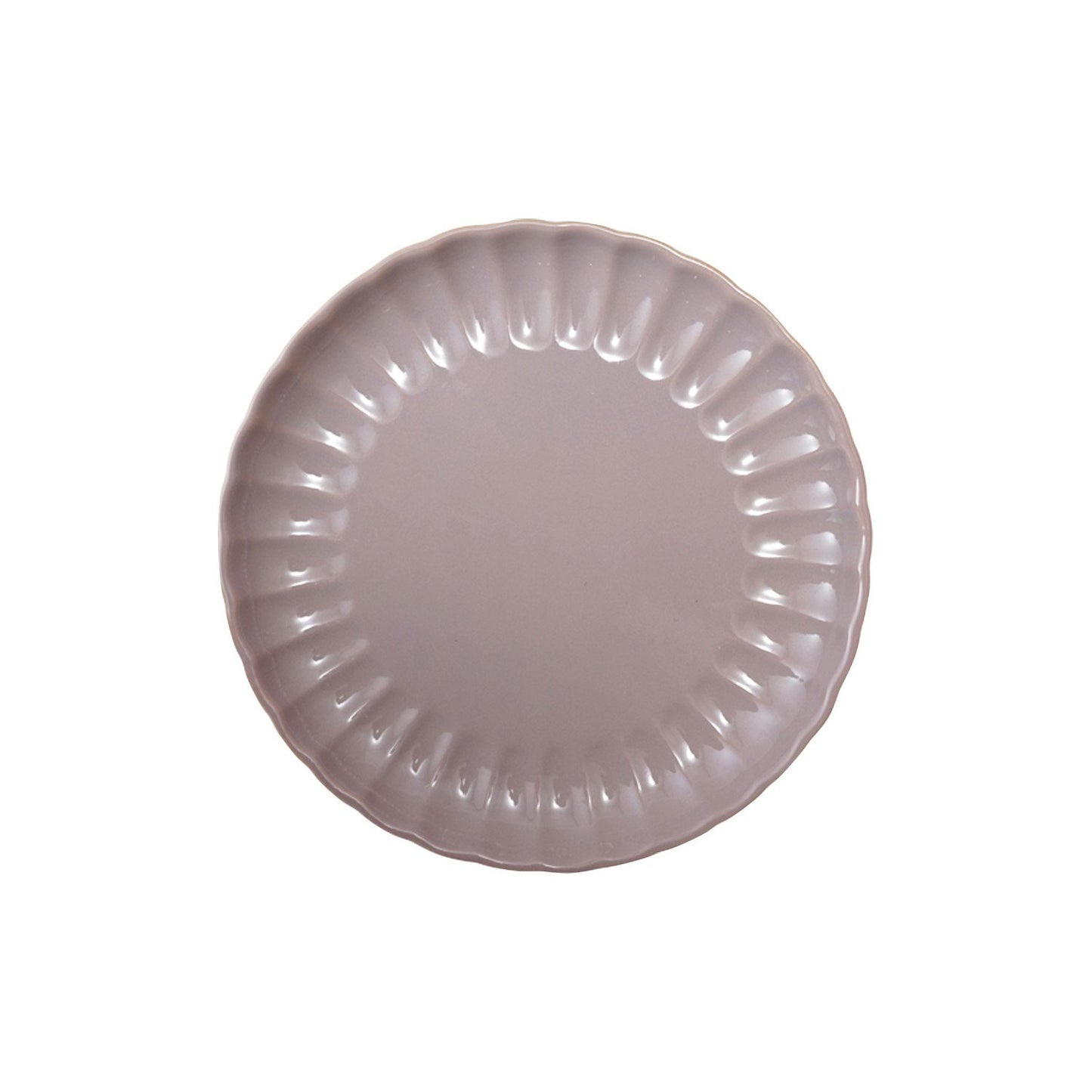 Stoneware Fluted Plate, Reactive Glaze, Lavender Color (Each One Will Vary)