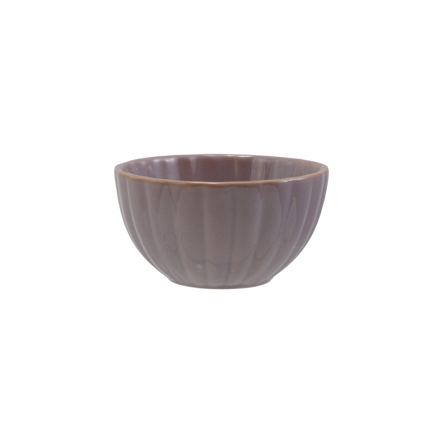 Stoneware Ribbed Bowl, Reactive Glaze, Lavender Color (Each One Will Vary)