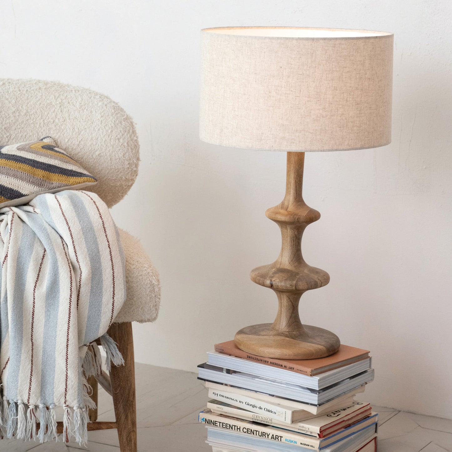 Woven Recycled Cotton Blend Striped Throw w/ Fringe