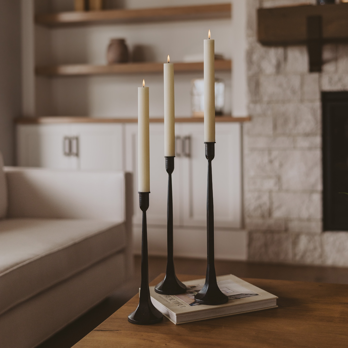Fluted Taper Candles - Set of 3