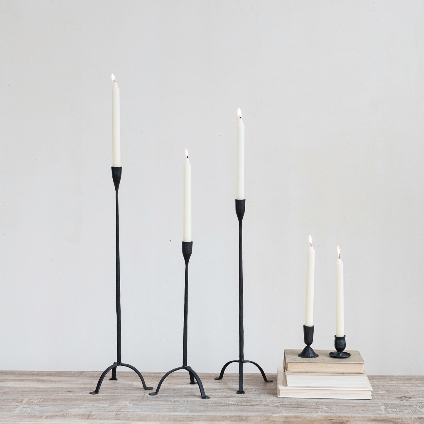 Hand-Forged Cast Iron Footed Taper Holder - 3 Sizes