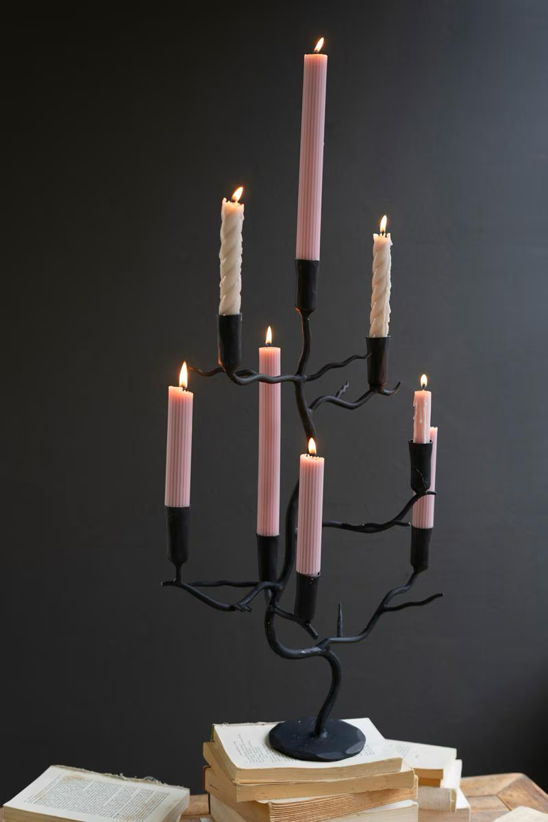 Forged Halloween Candelabra