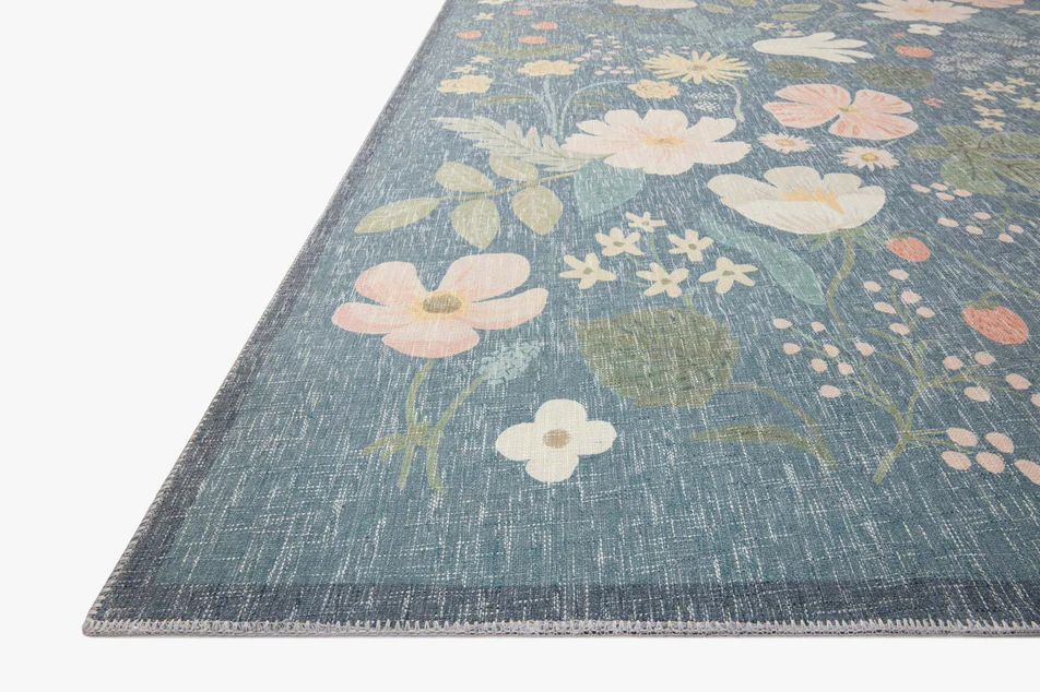 Cotswolds Strawberry Fields Rug - Teal, 2 Sizes