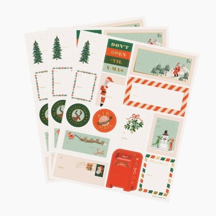 Pack of 3 Santa's Workshop Stickers and Labels
