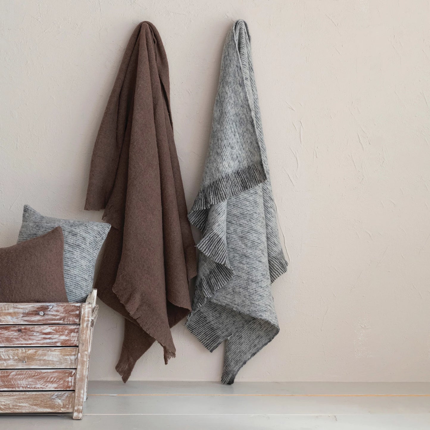 Brushed NZ Wool Throw (Brown)