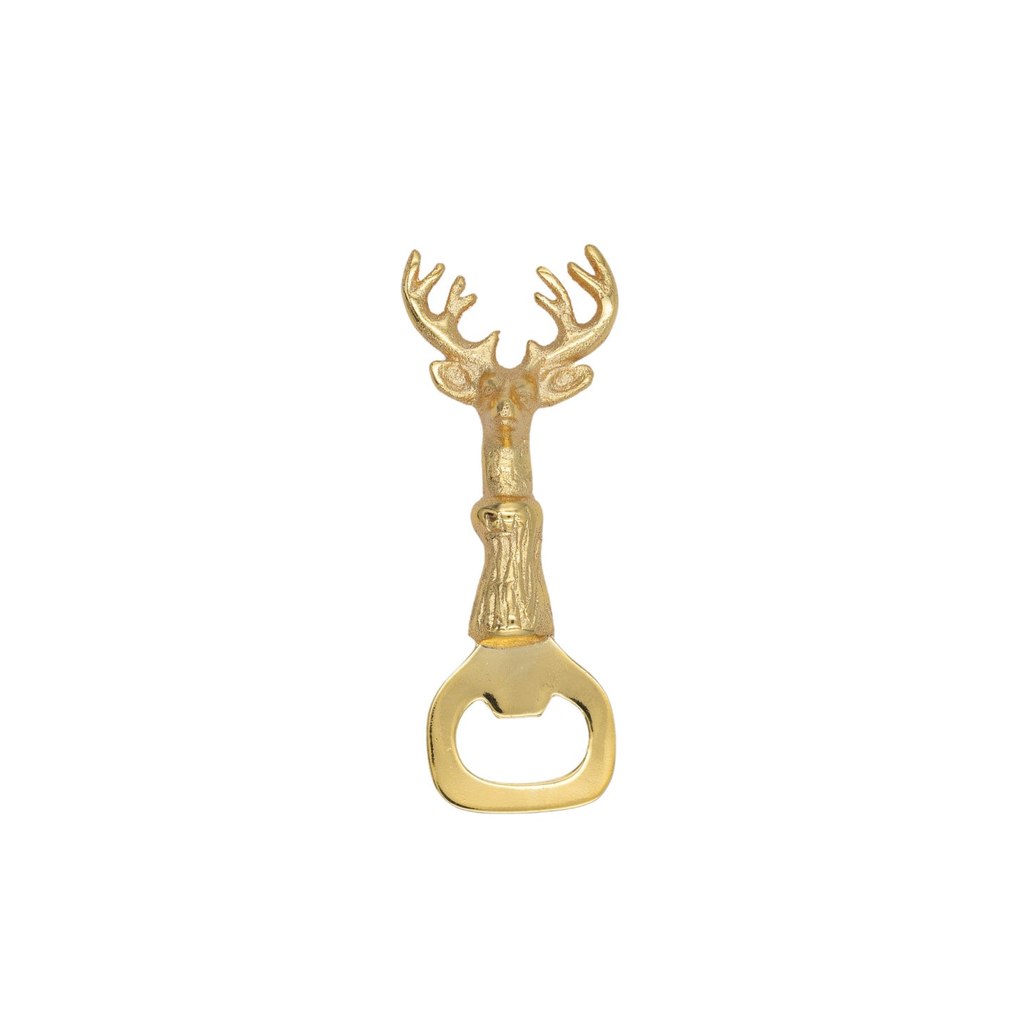 Cast Aluminum & Stainless Steel Bottle Opener with Deer Handle