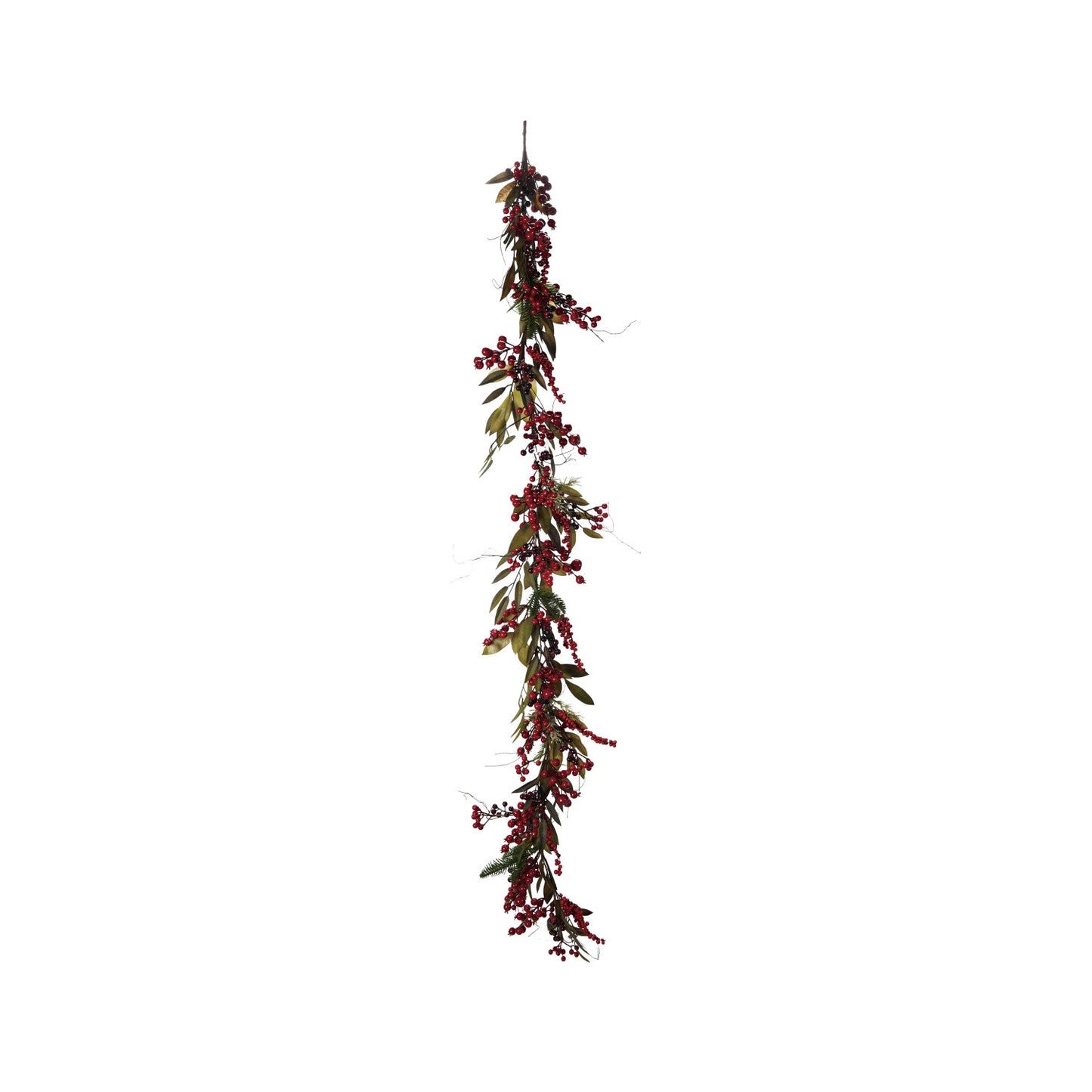 72"L x 8"H Faux Spruce Garland with Red Berries & Pinecones