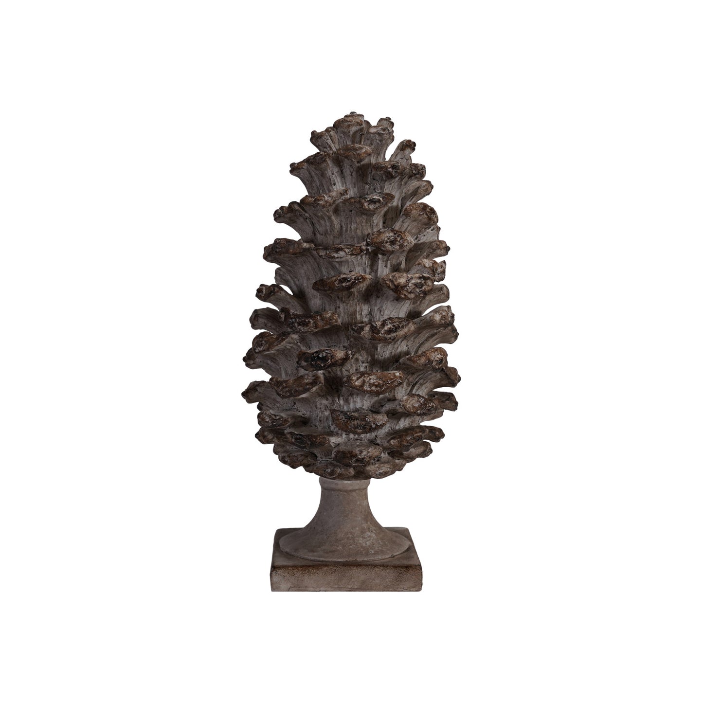 Resin Pinecone Shaped Finial, Distressed Finish, Brown