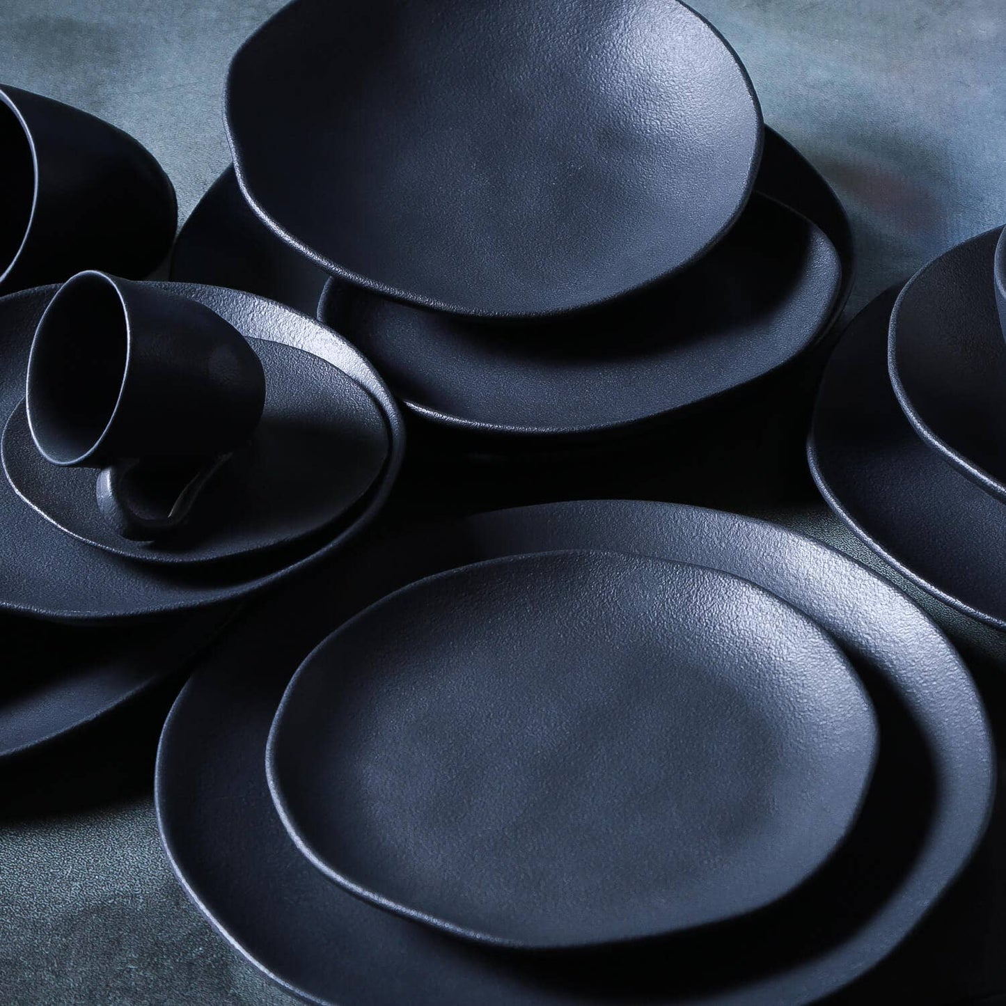 Organic Stoneware Matte Black Dinner Plate - 10.4"