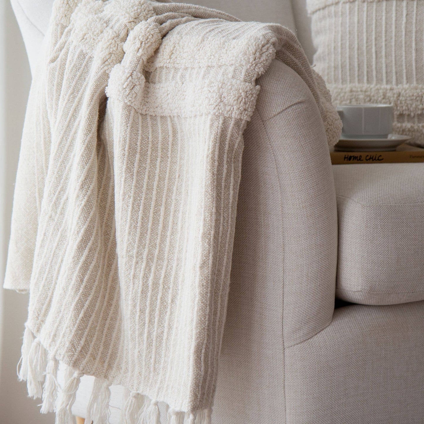 Blake Cotton Striped Throw Blanket